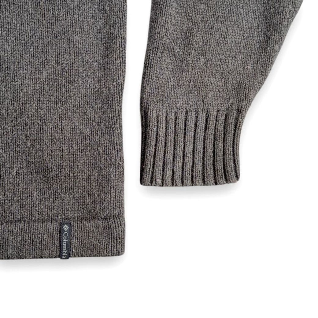 Vintage Columbia Sweater Adult LARGE Gray Burnt Orange Wool Blend Quarter Zip Striped 1/4 Zip Knit Pullover Mens Regular Size US L / EU 52-54 / 3 - 6 Thumbnail