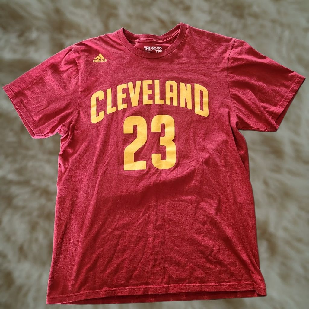 Adidas adidas Shirt Mens L Red Lebron James Cleveland Cavs Jersey Tee Wine Size US L / EU 52-54 / 3 - 1 Thumbnail