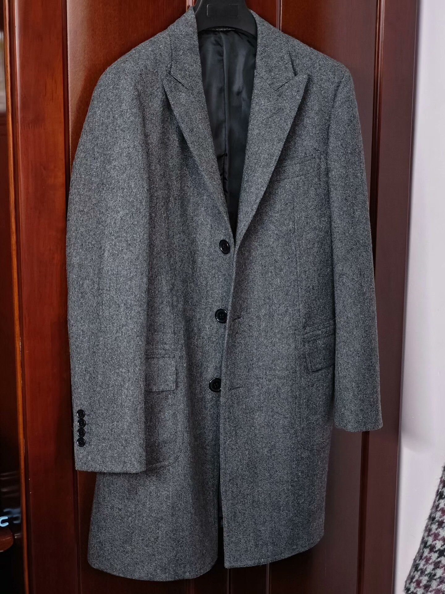 Japanese Brand Custom Gray Tweed Wool Polo Coat Size US M / EU 48-50 / 2 - 1 Thumbnail