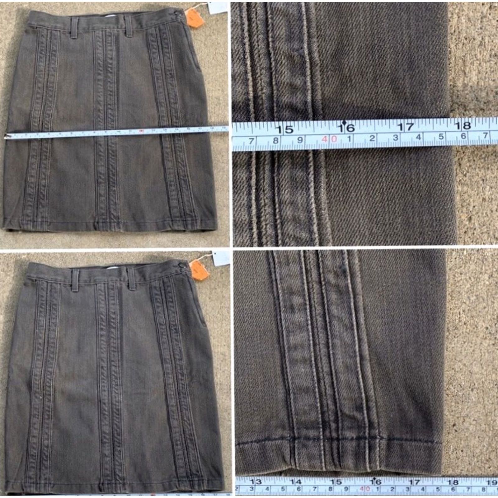 Vintage VINTAGE Habitual Thick Panel Skirt Cement Gray Denim 26 Women Adult Regular Cotton 100% USA Cement Size 26" / US 2 / IT 38 - 7 Thumbnail