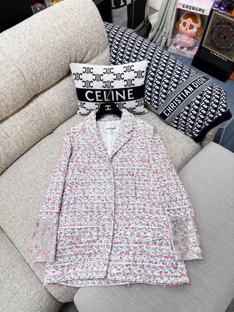 Chanel Chanel Colorful woven tweed lapel double pocket embroidery Size XS / US 0-2 / IT 36-38 - 3 Thumbnail