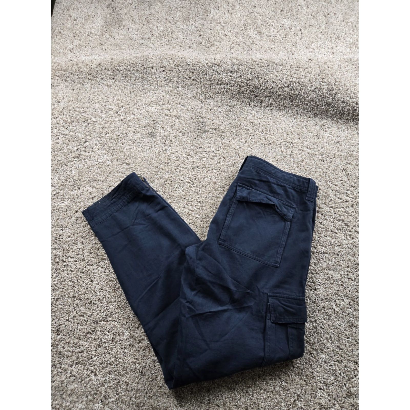 Nike VINTAGE Nike Cargo Pants Mens 34 Blue Straight Leg Baggy Drawstring Pockets Y2K Size US 34 / EU 50 - 2 Thumbnail