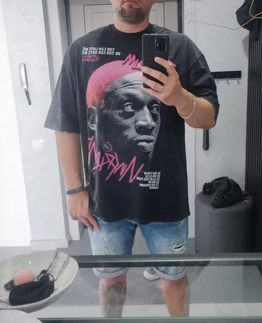 Vintage Streetwear Dennis Rodman Graphic Tee T-Shirt Size US L / EU 52-54 / 3 - 6 Thumbnail