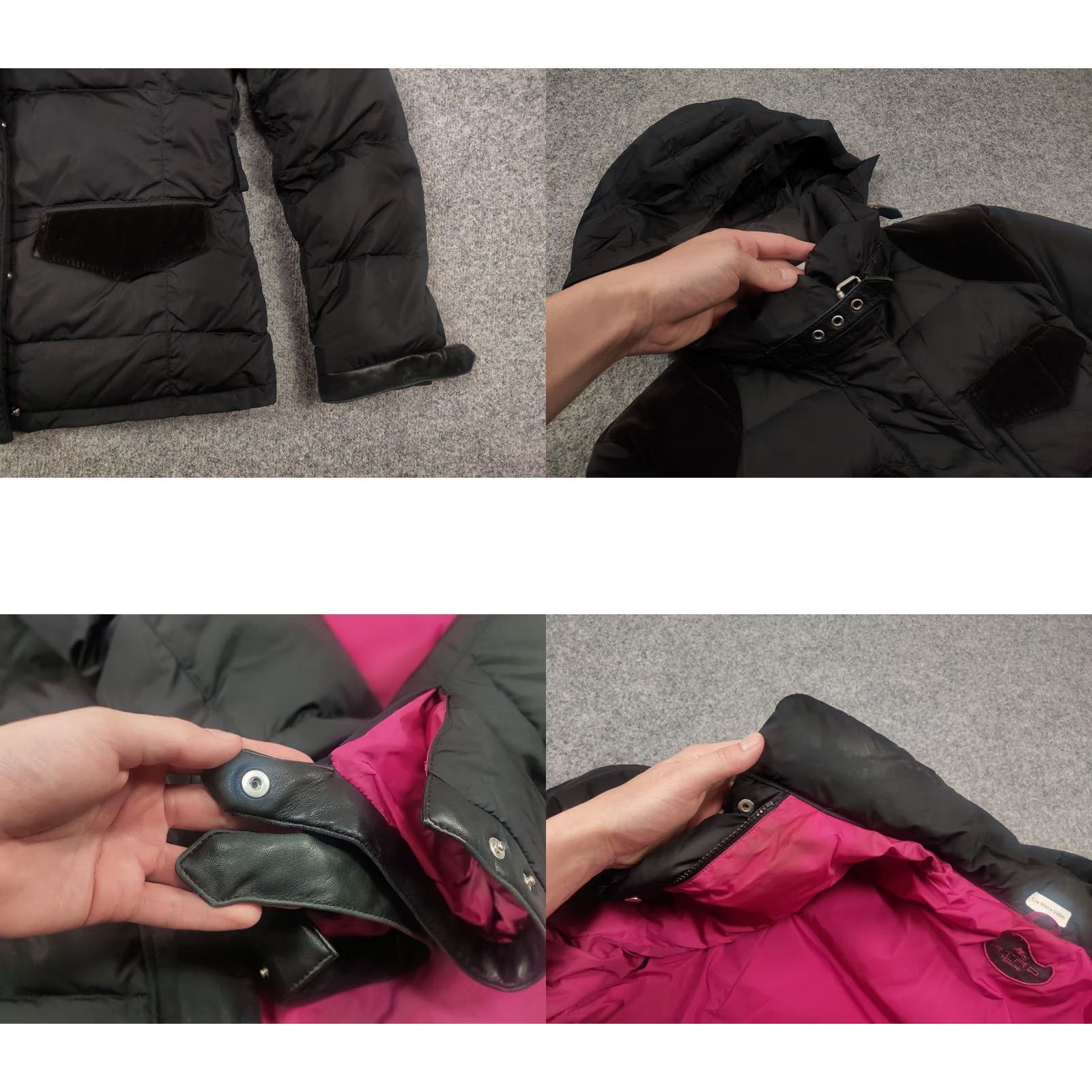Etro Etro Milano Design Black quilted puffer down Hooded Pocket Jacket Adult M Black Down Etro Milano Design Quilted Jacket Size M / US 6-8 / IT 42-44 - 9 Thumbnail
