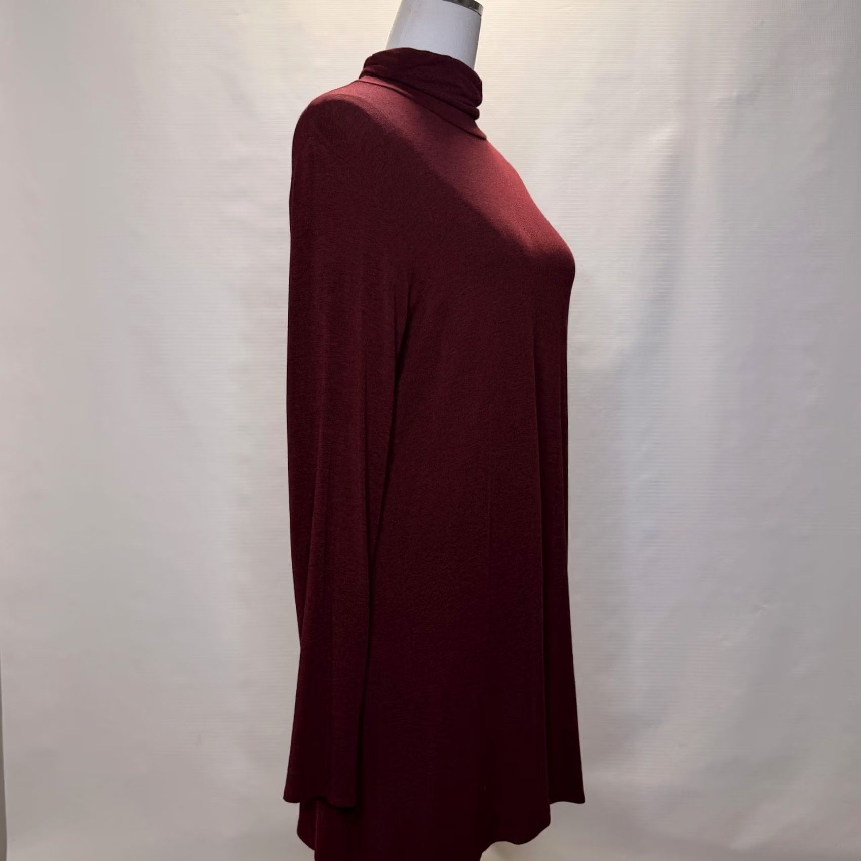 Eileen Fisher Eileen Fisher Dress Womens L Red Turtleneck Long Sleeve Swing Trapeze Jersey Size L / US 10 / IT 46 - 2 Thumbnail