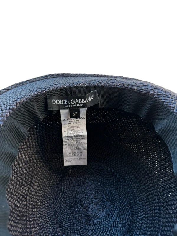 Dolce & Gabbana CRYSTAL STUDDED STRAW HAT Size ONE SIZE - 3 Thumbnail