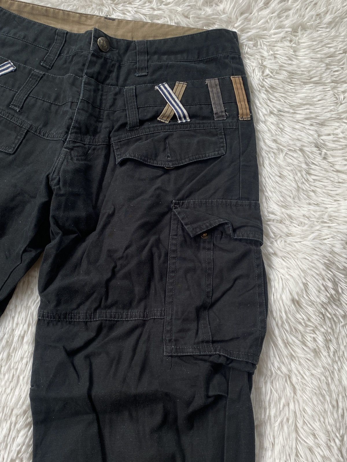 Japanese Brand × Seditionaries 🔥RARE🔥Dominated Handcrafted Double waist Black Cargo Pant Size US 31 - 8 Thumbnail