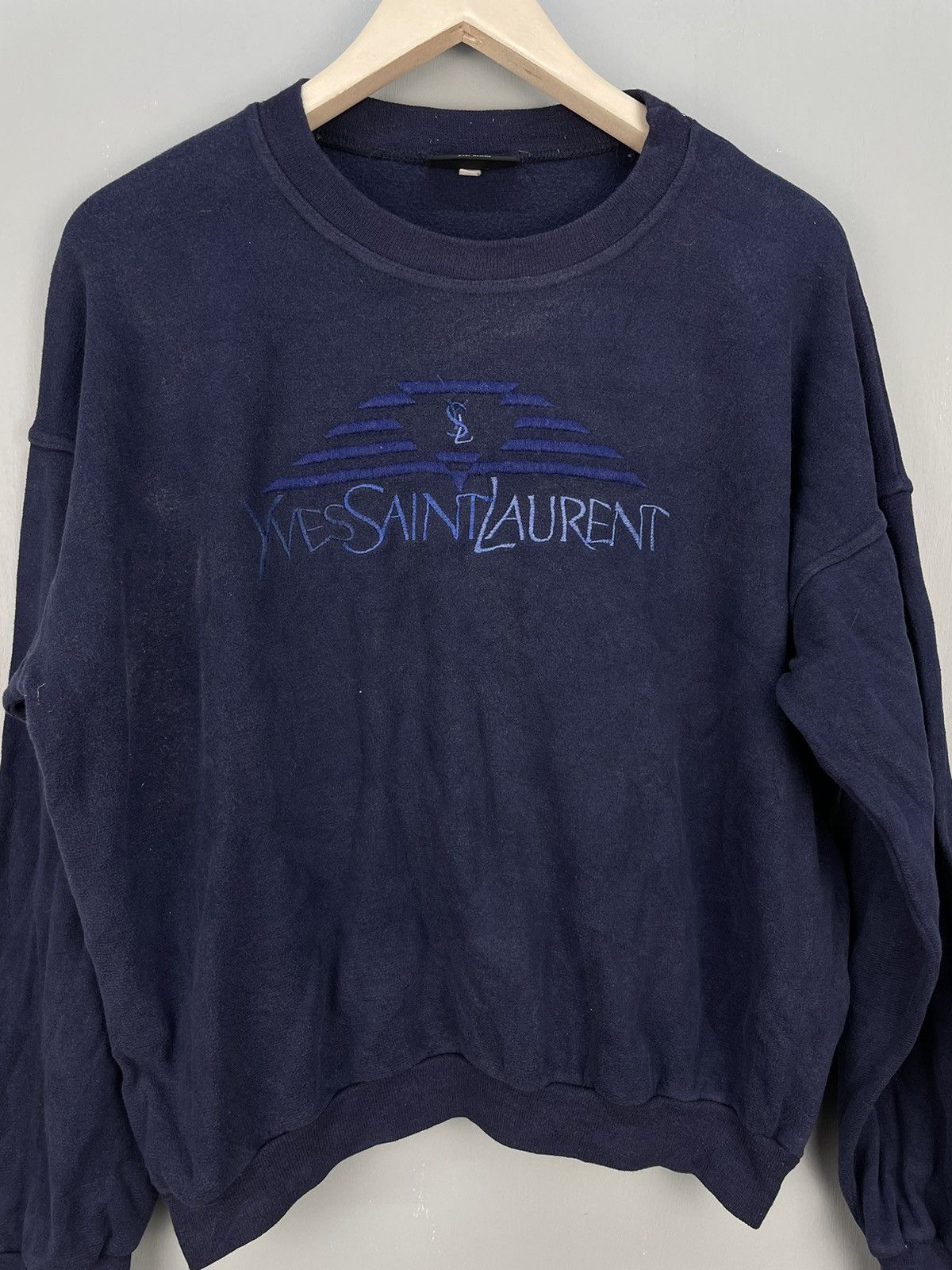 Vintage Vintage Yves Saint Laurent Embroidery sweatshirt Size US M / EU 48-50 / 2 - 3 Thumbnail