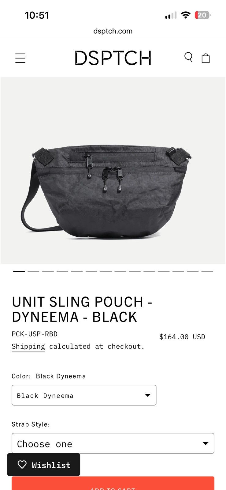 Dsptch DSPTCH Unit Sling Pouch bag (Dyneema Black) Size ONE SIZE - 1 Thumbnail