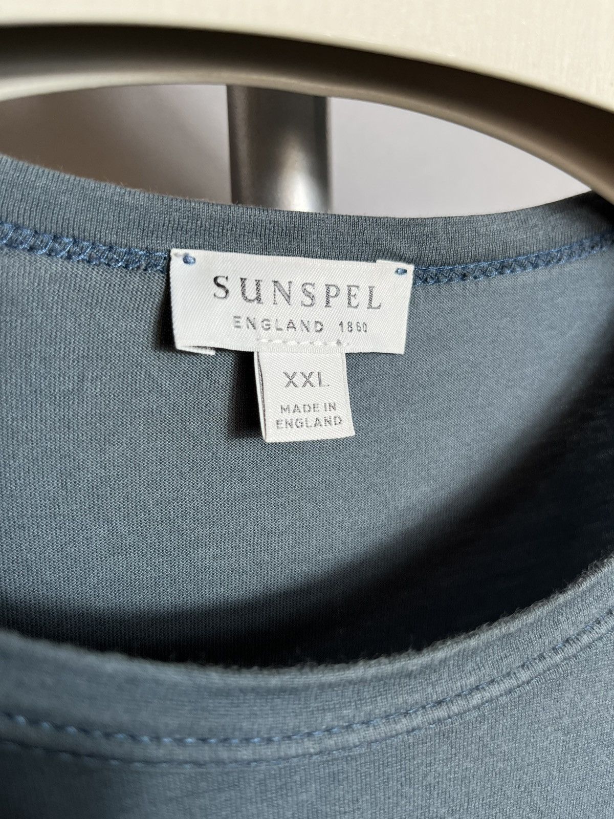 Sunspel Sunspel cotton t-shirt short sleeve blue casual classic Size US XXL / EU 58 / 5 - 4 Thumbnail