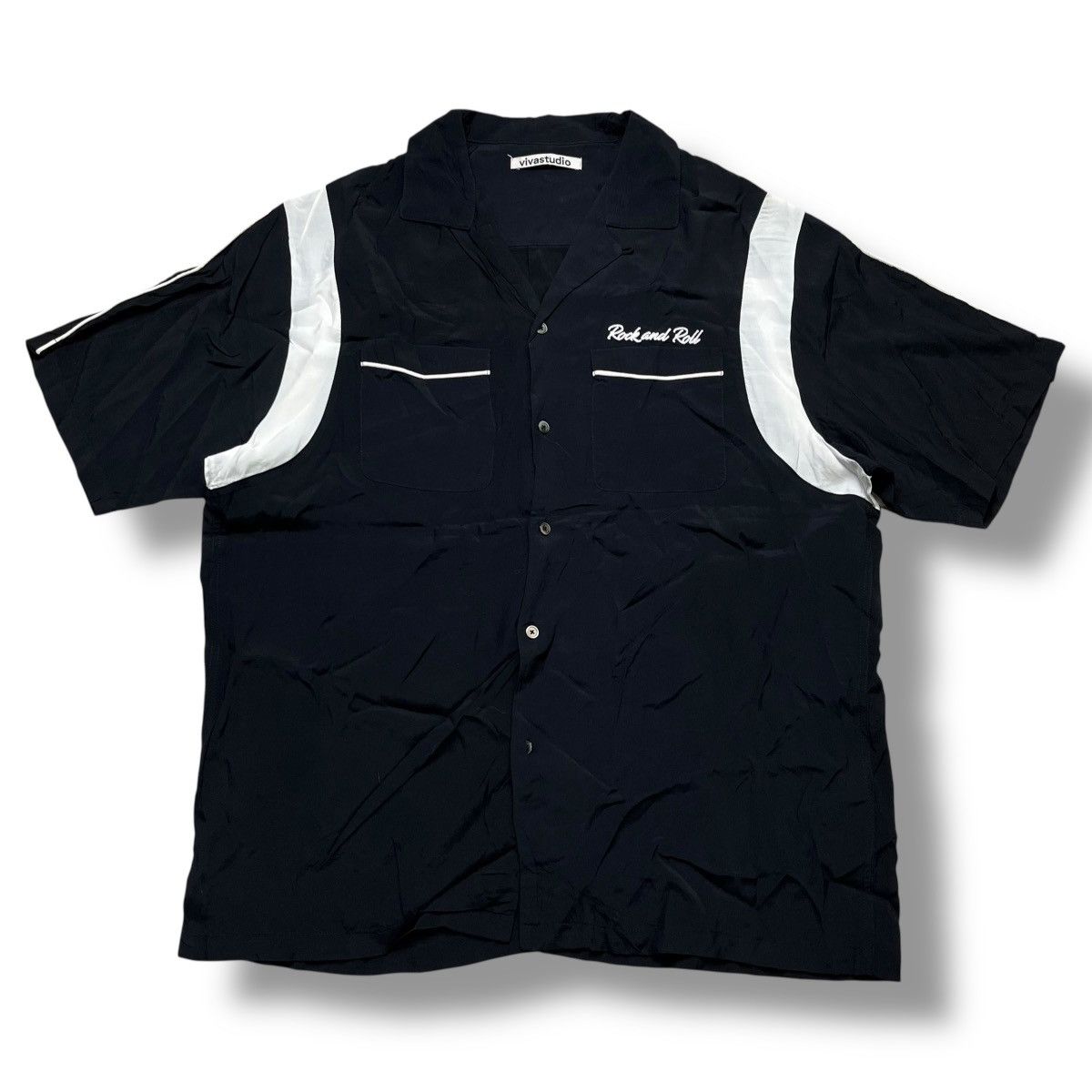 Vivastudio Rare Vivastudio loop collar bowling shirt Rock And Roll Size US L / EU 52-54 / 3 - 4 Thumbnail