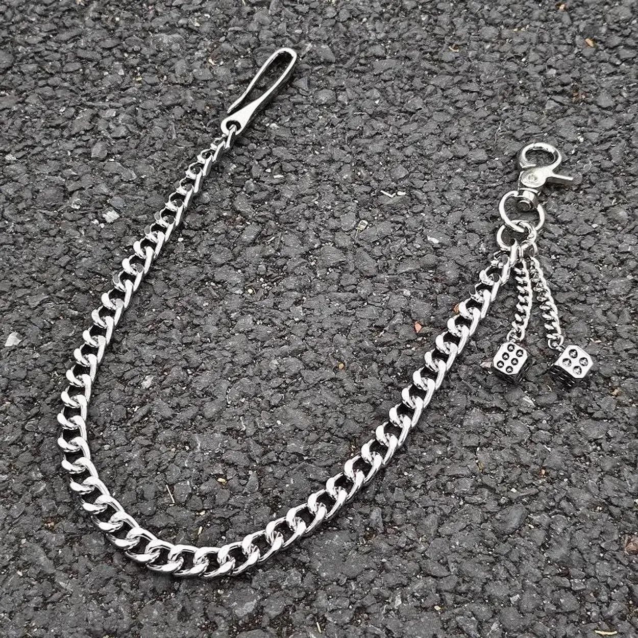 Jewelry Dice Cross Wallet Chain,Y2K Jeans Chain Size ONE SIZE - 1 Thumbnail
