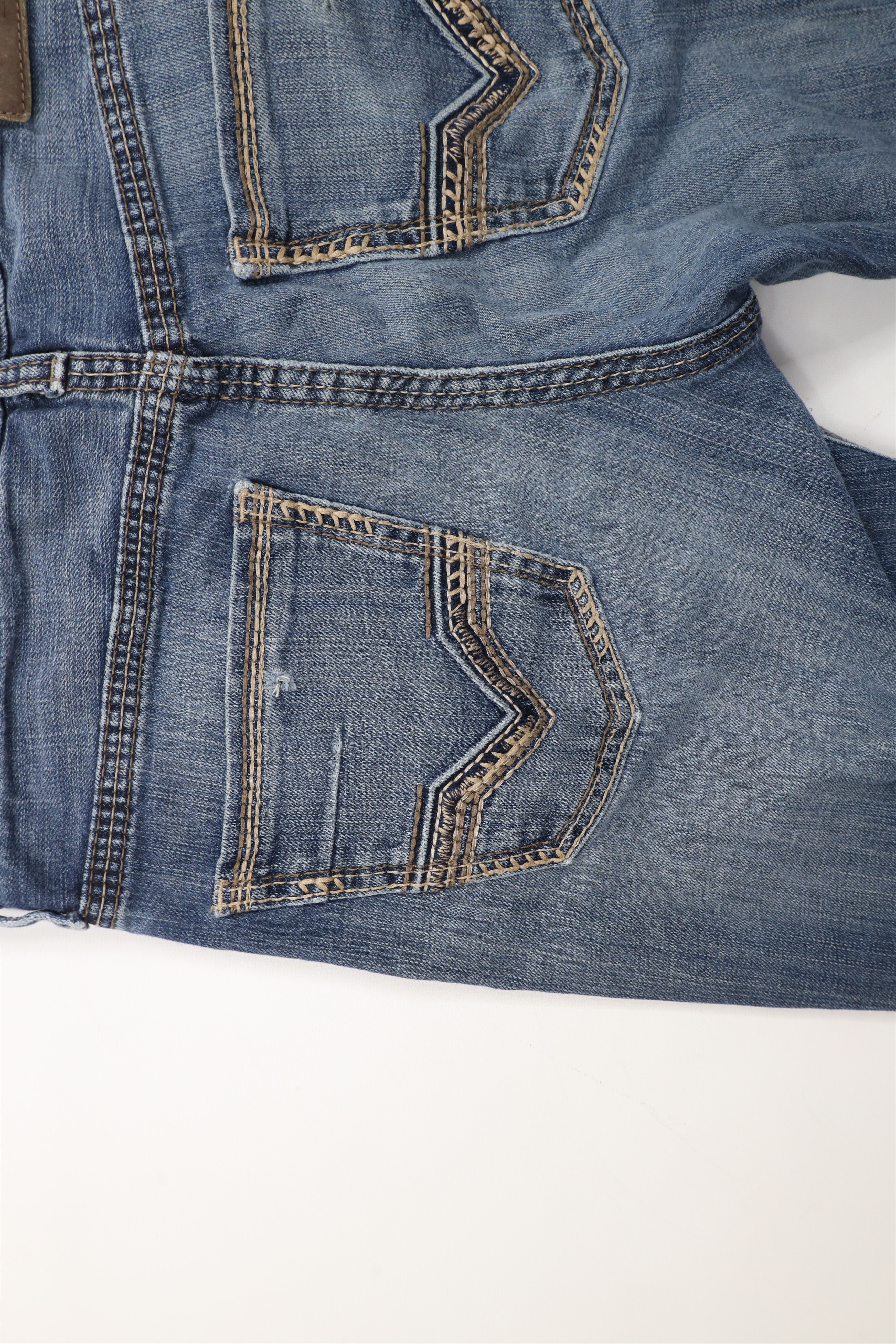 Vintage Buckle BKE Thick Stitch Jake Straight Leg Denim Jeans Blue Size US 33 - 14 Thumbnail
