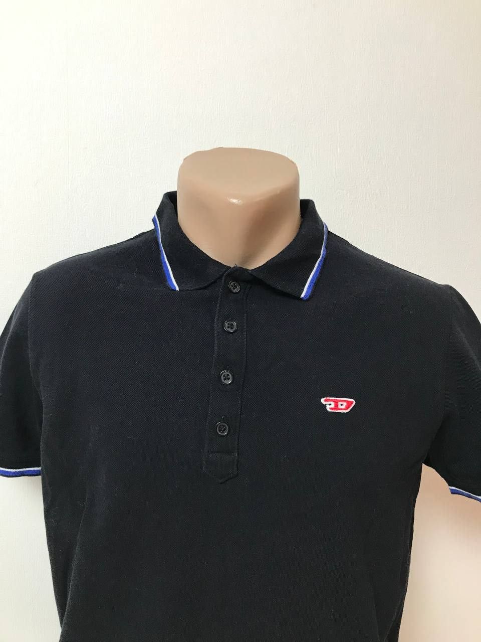Diesel DIESEL Men's Black D Logo Tipped Polo Shirt Size M Size US M / EU 48-50 / 2 - 9 Thumbnail