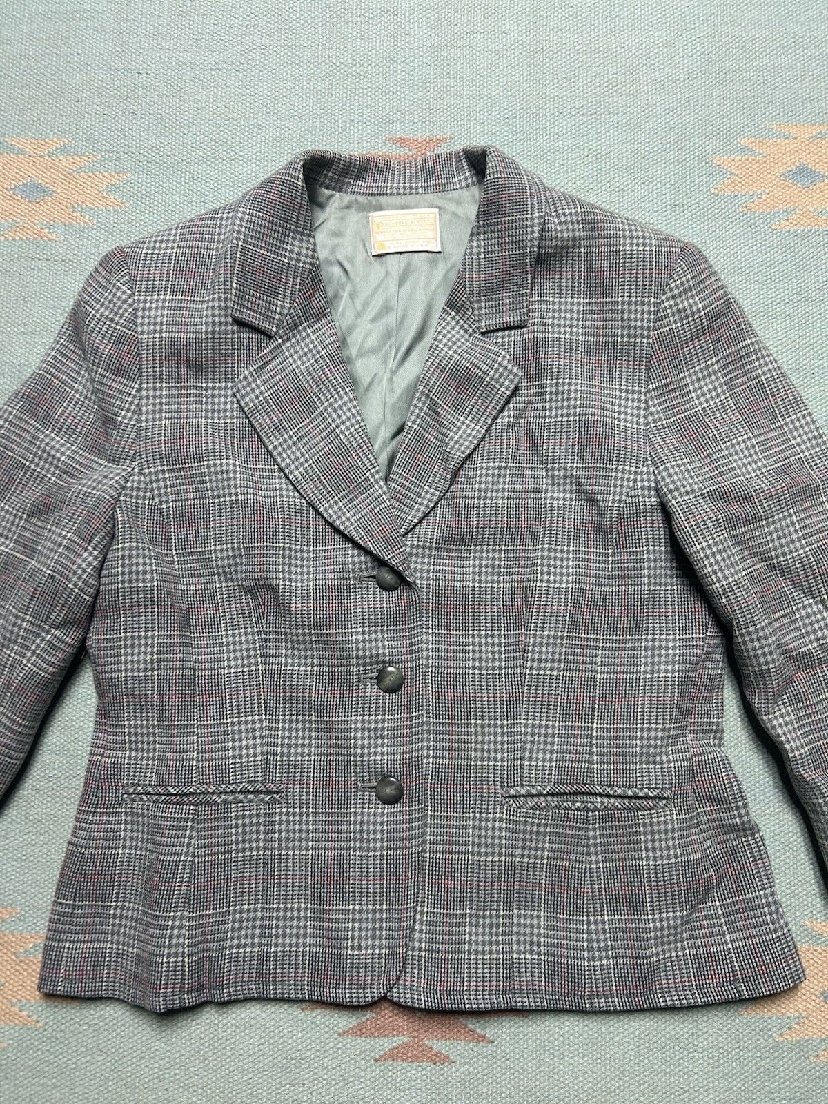 Vintage Vtg Pendleton wool blazer jacket tartan made USA women’s 10 Size M / US 6-8 / IT 42-44 - 2 Thumbnail