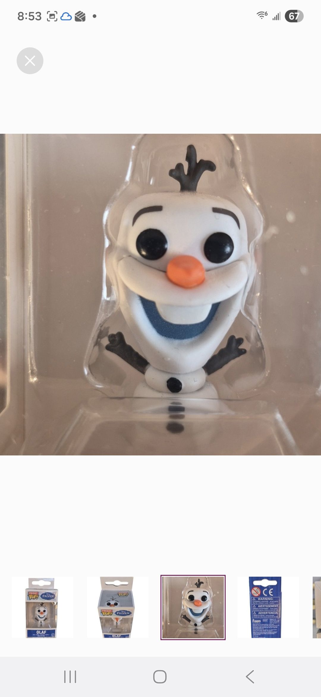 Other Funko × Disney's Frozen OLAF Vinyl Pocket POP Keychain Size ONE SIZE - 2 Thumbnail
