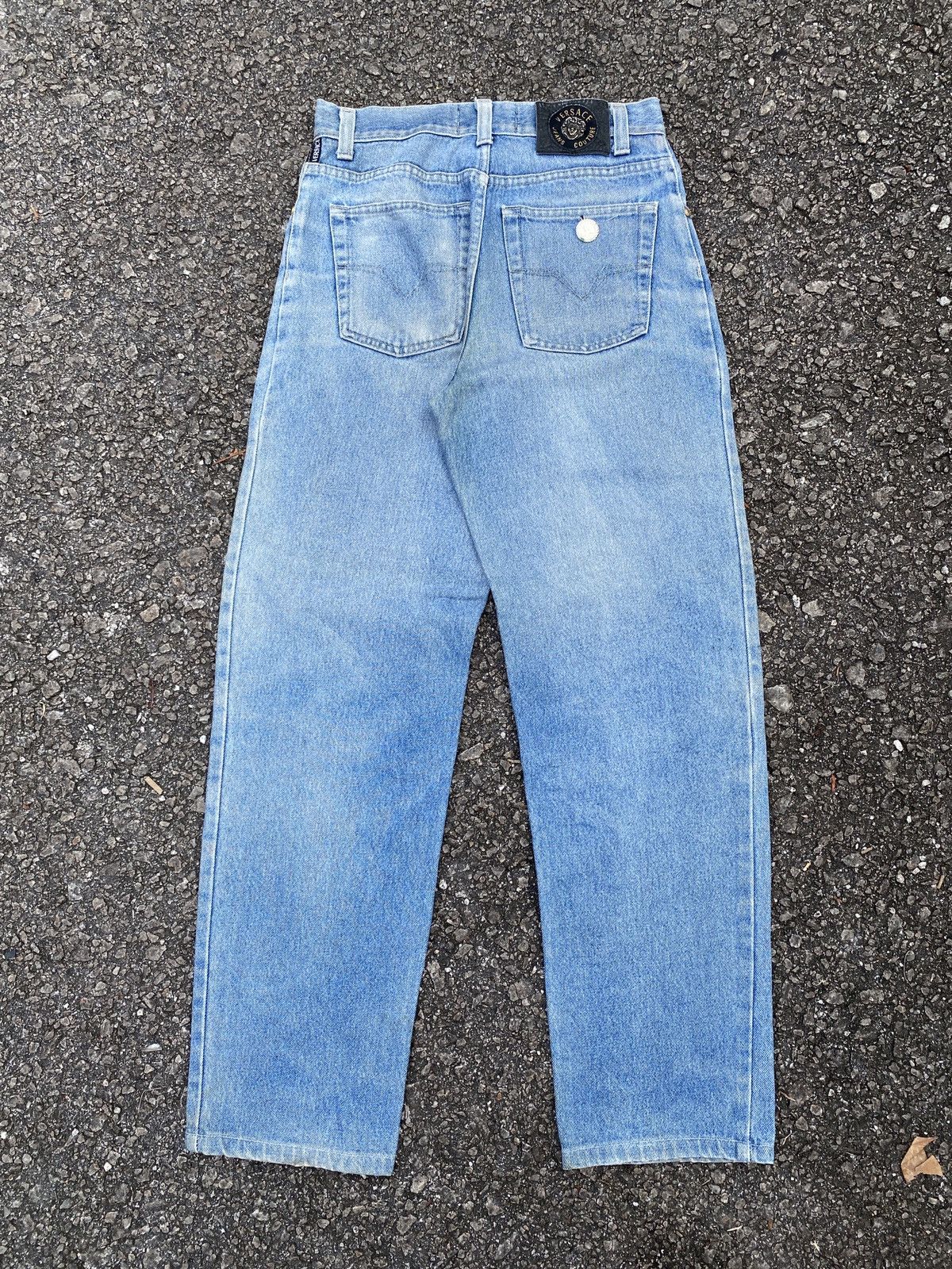 Versace × Versace Jeans Couture × Vintage 1990s - Vintage Versace Jeans Couture Washed Blue Jeans Size US 28 / EU 44 - 2 Thumbnail