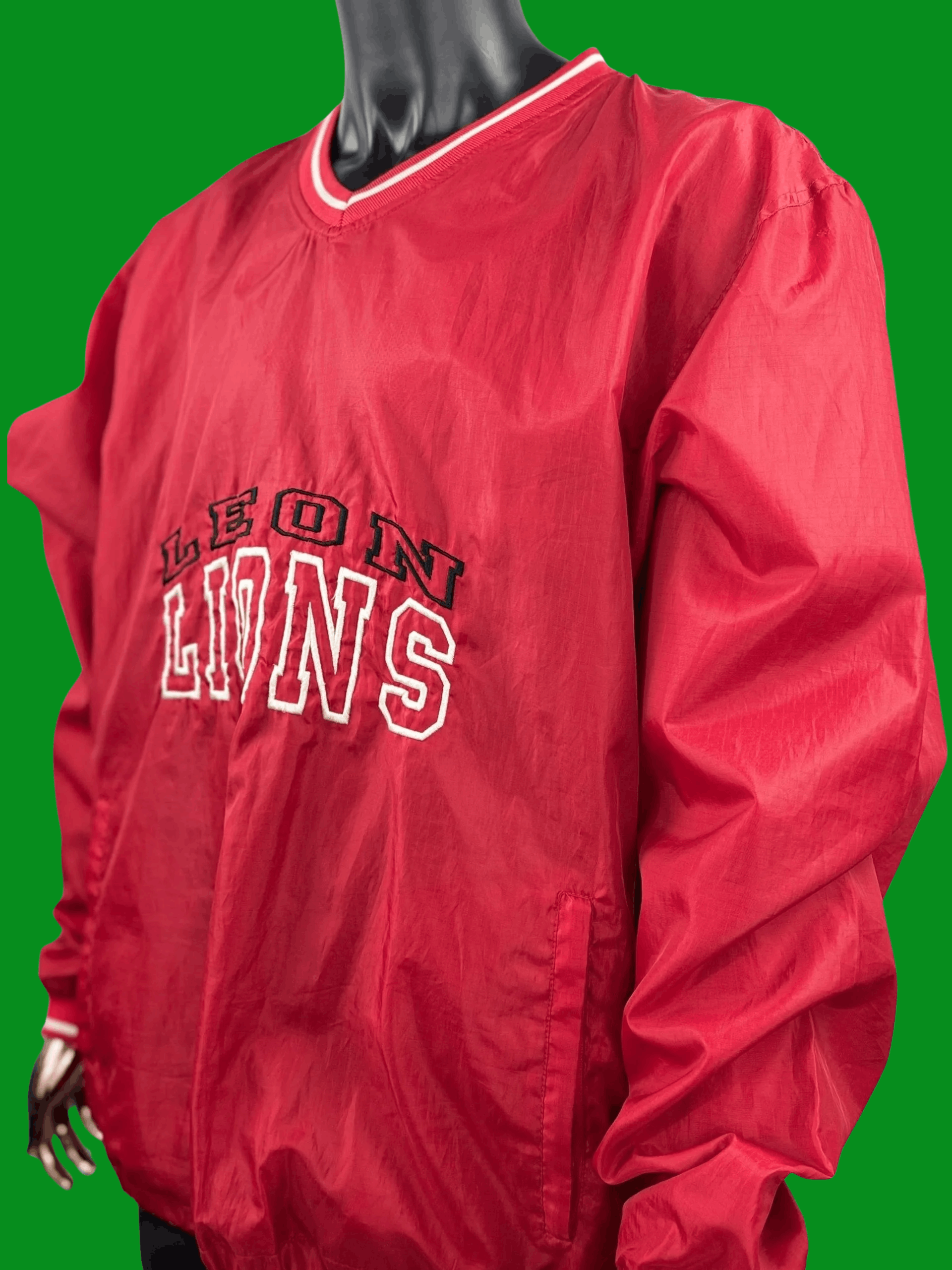 Vintage VTG Leon Lions V-Neck Pullover Windbreaker by CTM Sportswear Size US XXL / EU 58 / 5 - 1 Thumbnail