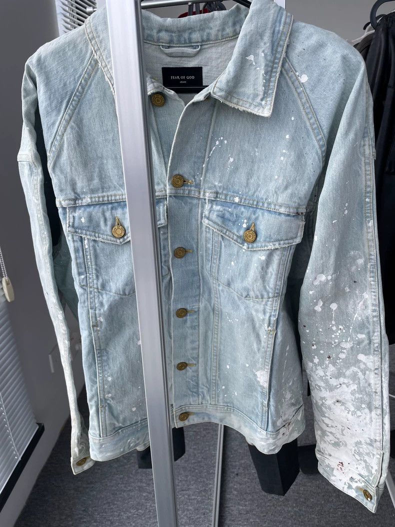 Fear of God Fear of God Limited edition ink-splashed denim jacket Size US L / EU 52-54 / 3 - 1 Thumbnail