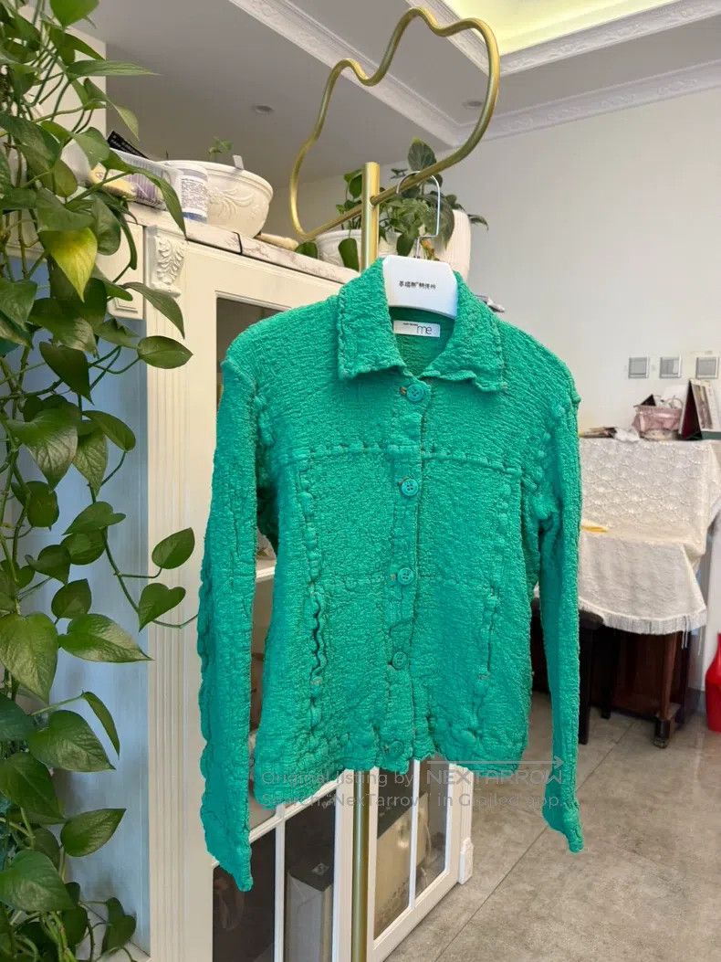 Issey Miyake Issey Miyake size:one size Cauliflower Print Blazer Green Size XXS / US 00 / IT 34 - 3 Thumbnail