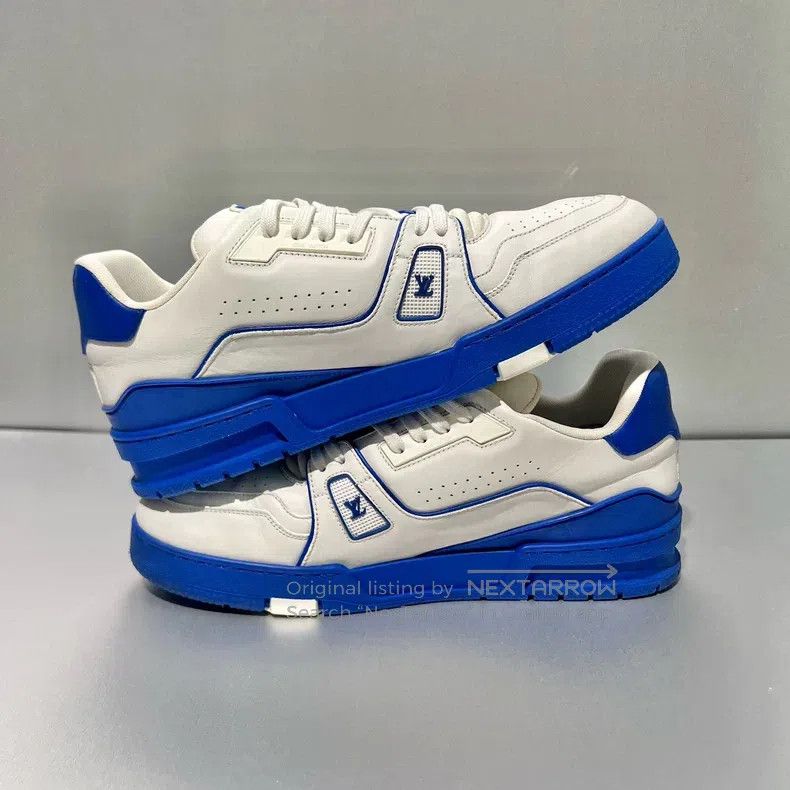 Louis Vuitton Louis Vuitton Trainer blue and white board shoes Size US 8.5 / EU 41-42 - 4 Thumbnail