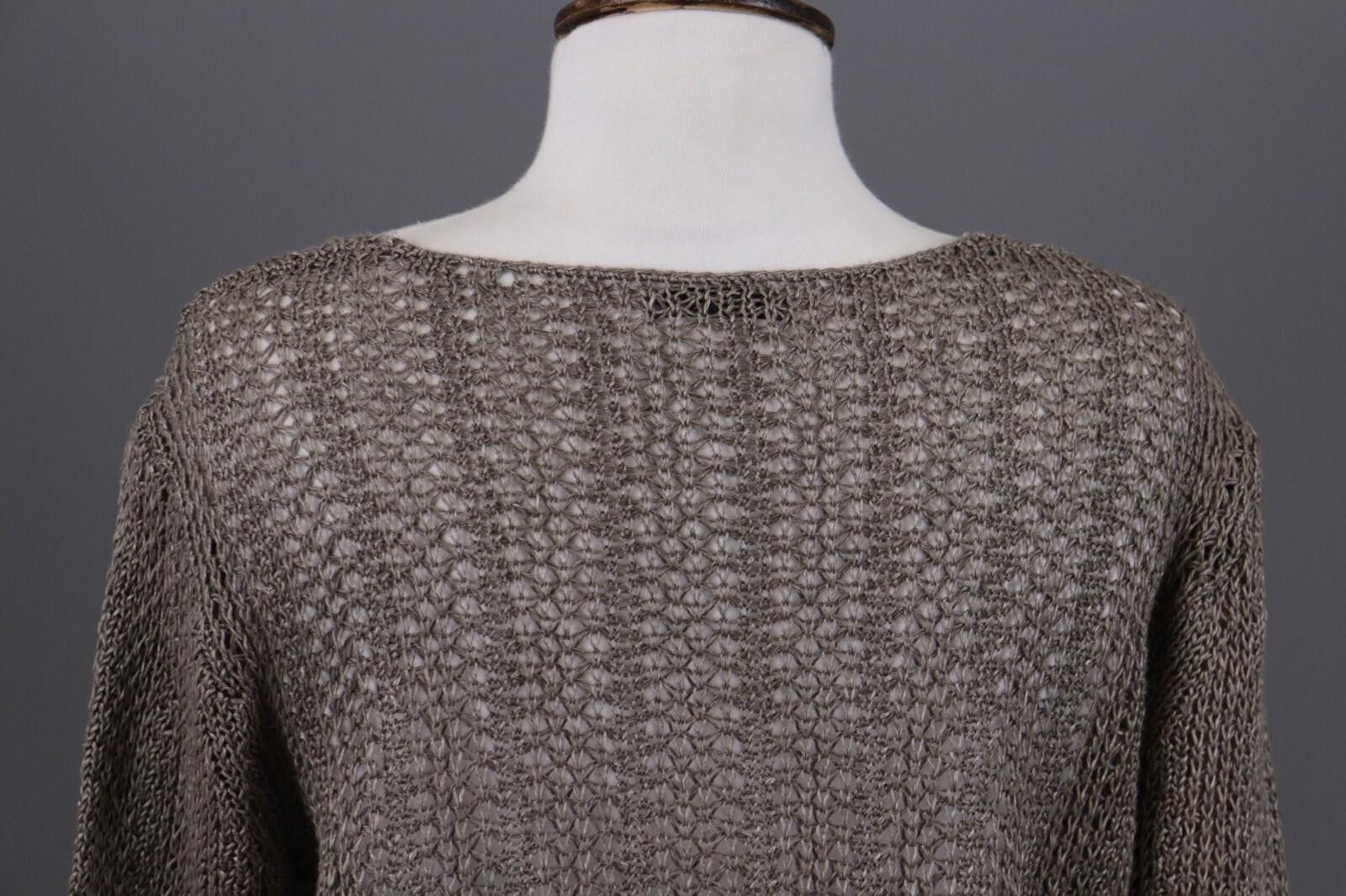 Oscar De La Renta Oska Brown Lagenlook Relaxed Linen Sweater Size 2 / M Size XS / US 0-2 / IT 36-38 - 12 Thumbnail