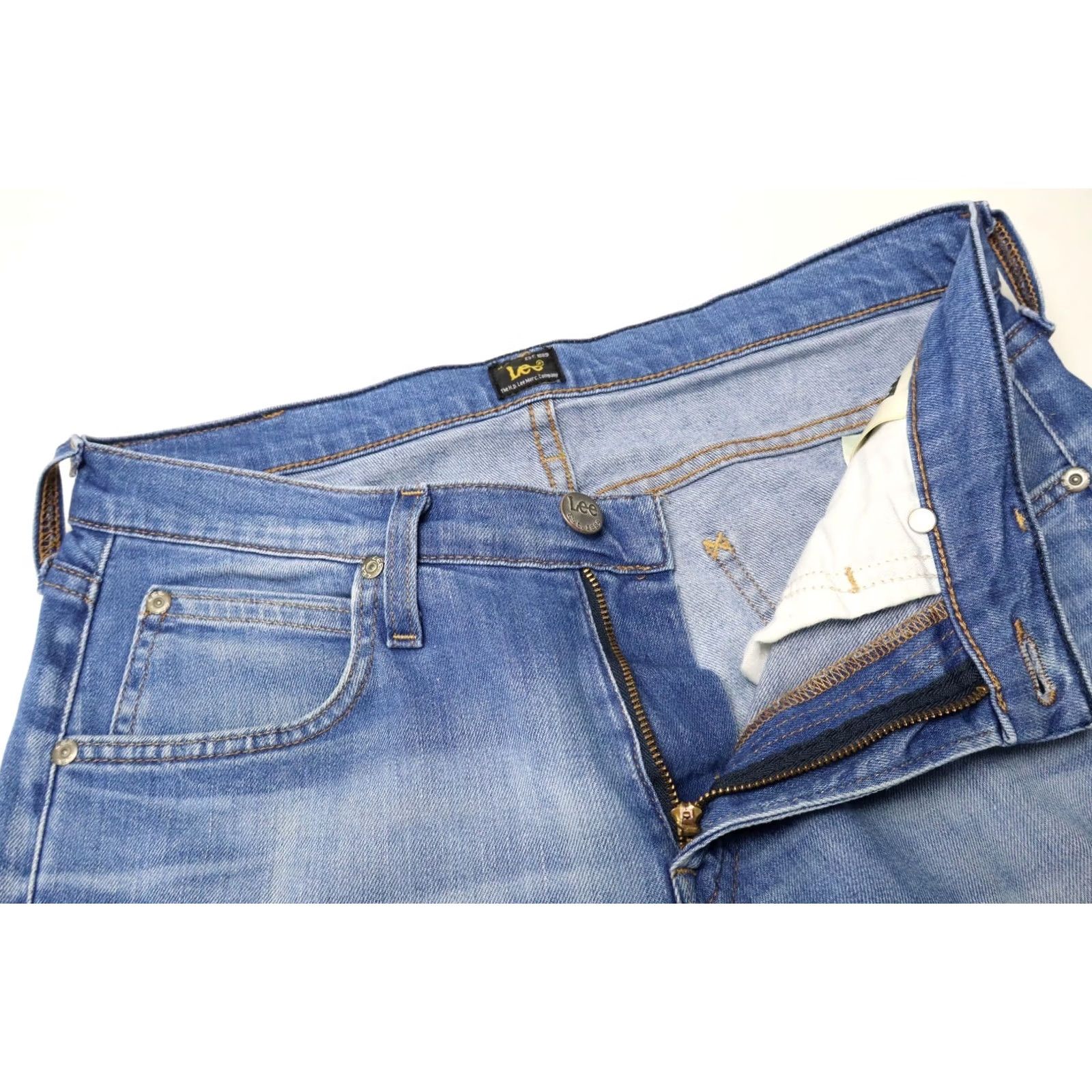 Lee LEE Luke Jeans Men's W29/L34 Blue Denim Slim Zip Fly Stretched Whiskers Size US 29 - 4 Thumbnail