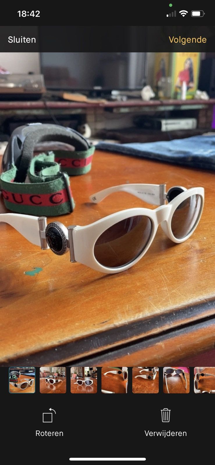 image of Vintage Gianni Versace Sun Glasses Off-White, Men's
