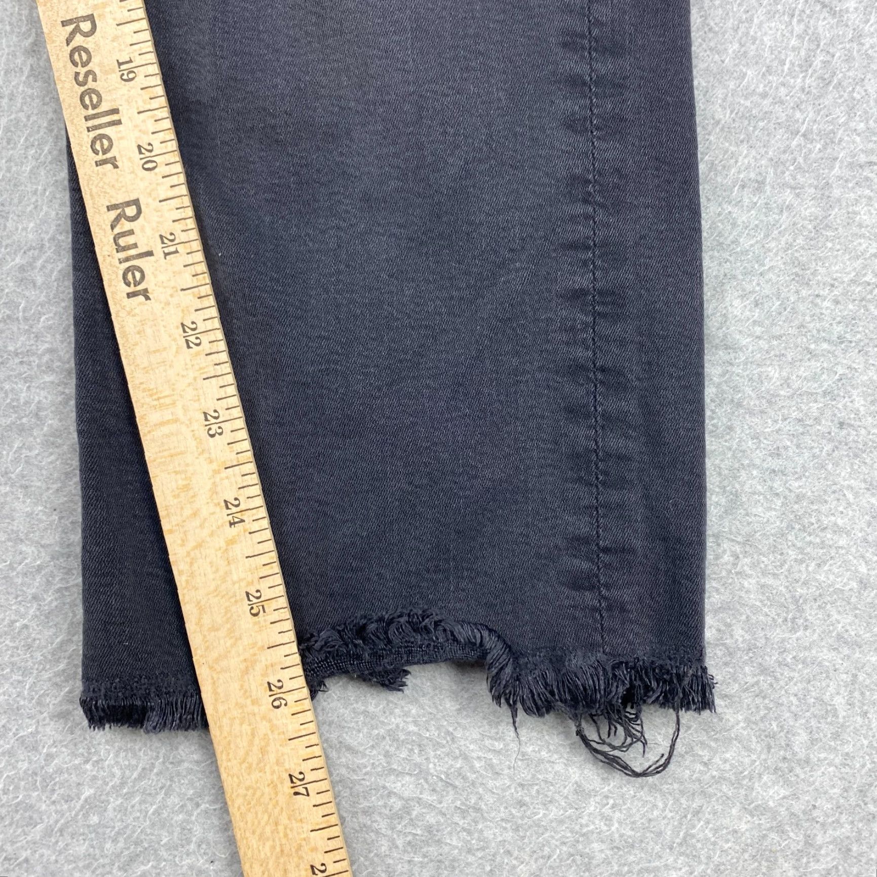 7 For All Mankind 7 For All Mankind Slimmy Jeans Mens 31 Black Luxe Sport Frayed Stretch Straight Jeans Size US 31 - 7 Thumbnail