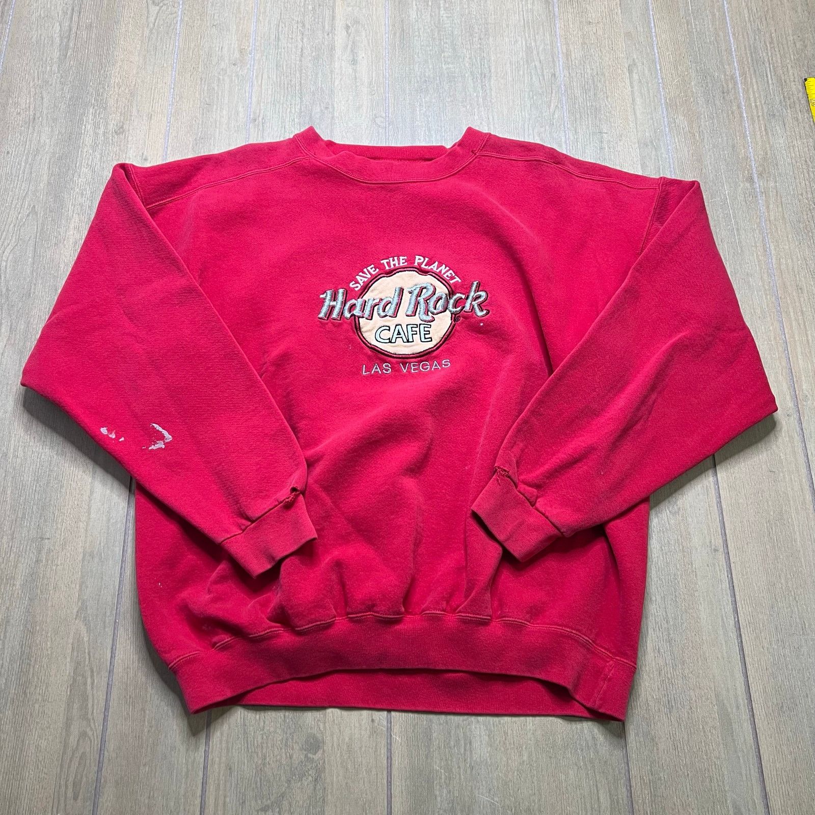Hard Rock Cafe Vintage 90s Hard Rock Cafe Sweatshirt Mens XL Red Las Vegas Size US XL / EU 56 / 4 - 9 Thumbnail
