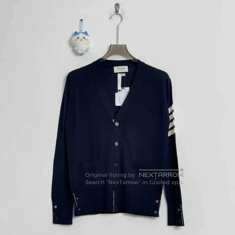 Thom Browne ThomBrowne Navy Wool Cardigan 3. Size US M / EU 48-50 / 2 - 1 Thumbnail