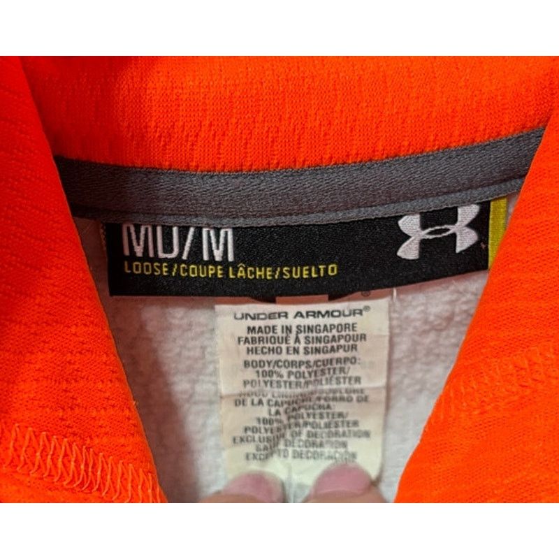 Under Armour UNDER ARMOUR Men's Sweatshirt Hoodie Gray Orange | Size M Size US M / EU 48-50 / 2 - 4 Thumbnail