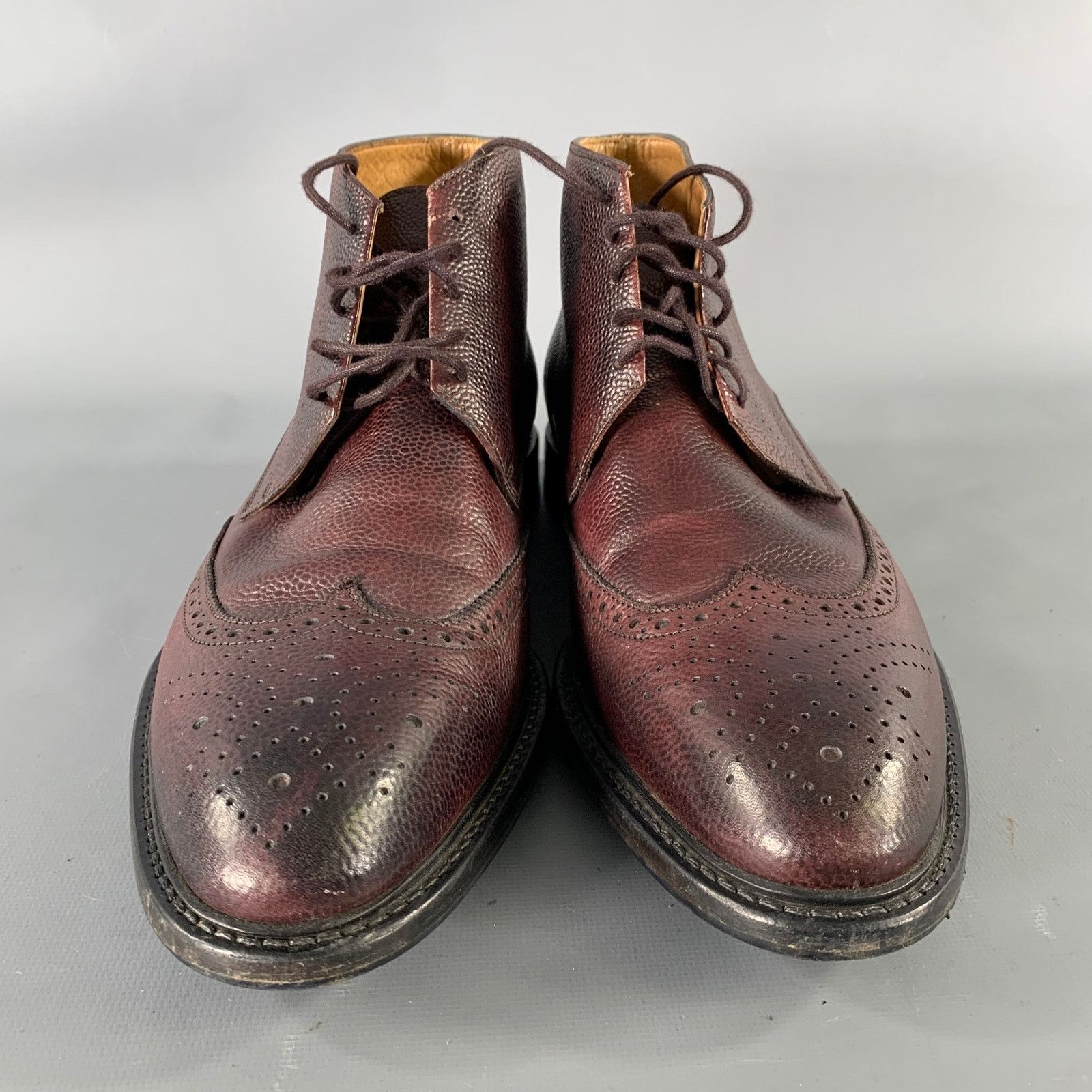 Other GREVE Size 9 Burgundy Wingtip Leather Ankle Boots Size US 9 / EU 42 - 4 Thumbnail