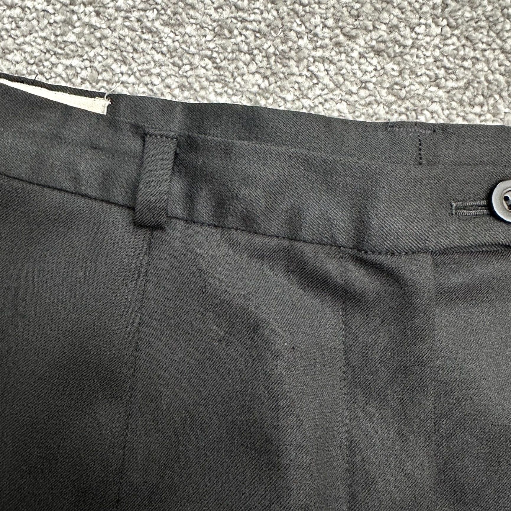 Vintage Bernard Zins Wool Pants Women 30x31 Black Straight Leg High Rise Size 30" / US 8 / IT 44 - 5 Thumbnail
