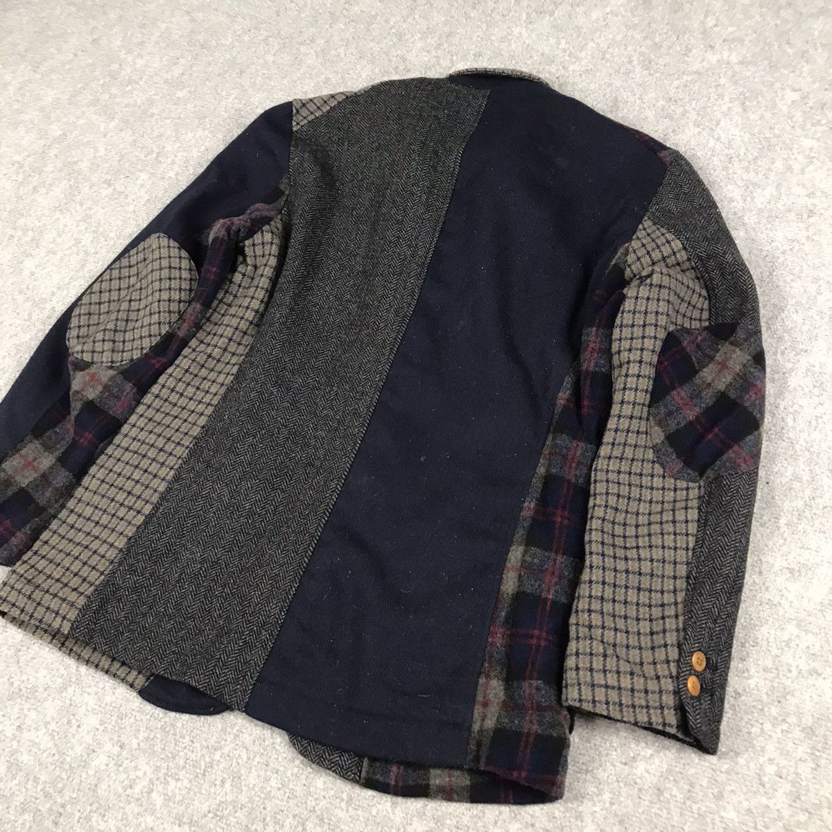Japanese Brand GAIJIN MADE RARE PATCHWORK WOOL COAT JACKET KAPITAL STYLE Size US M / EU 48-50 / 2 - 7 Thumbnail