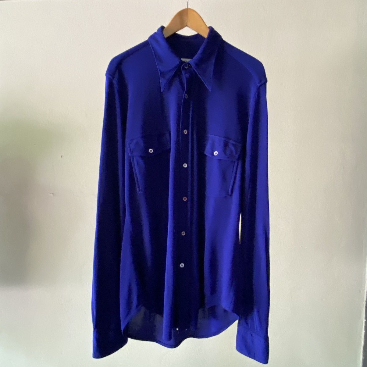 Kenzo Blue Stretchy Soft Long Sleeve Shirt