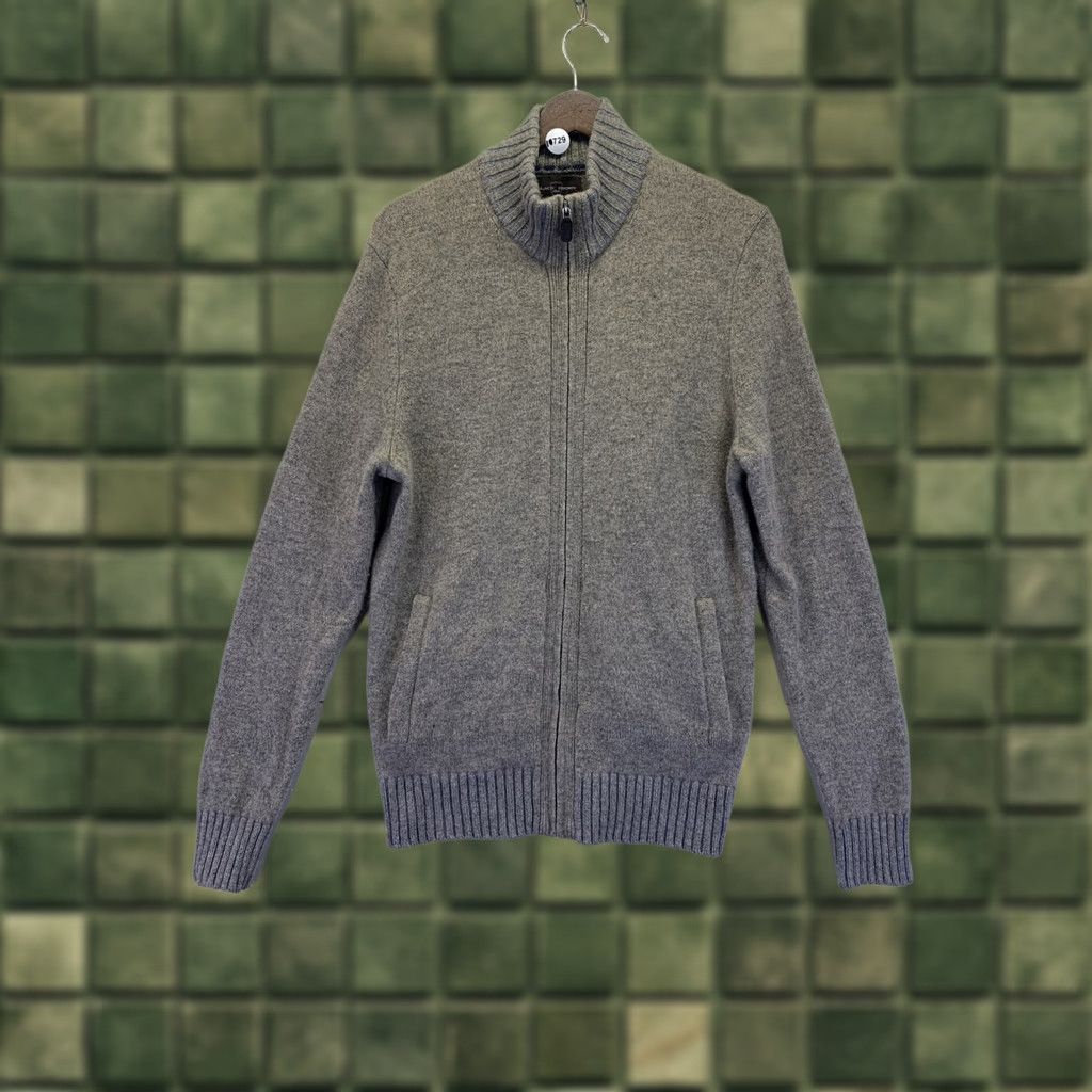 Vintage Black Brown 1826 Sweater Jacket Mens Full Zip Knit Beige Wool Blend M Medium-10729 Size US M / EU 48-50 / 2 - 1 Thumbnail