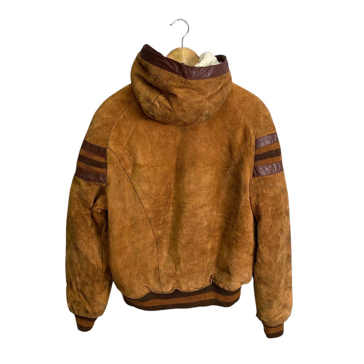 Genuine Leather Vintage 80s Suede leather sherpa hoodie jacket Size US M / EU 48-50 / 2 - 4 Thumbnail