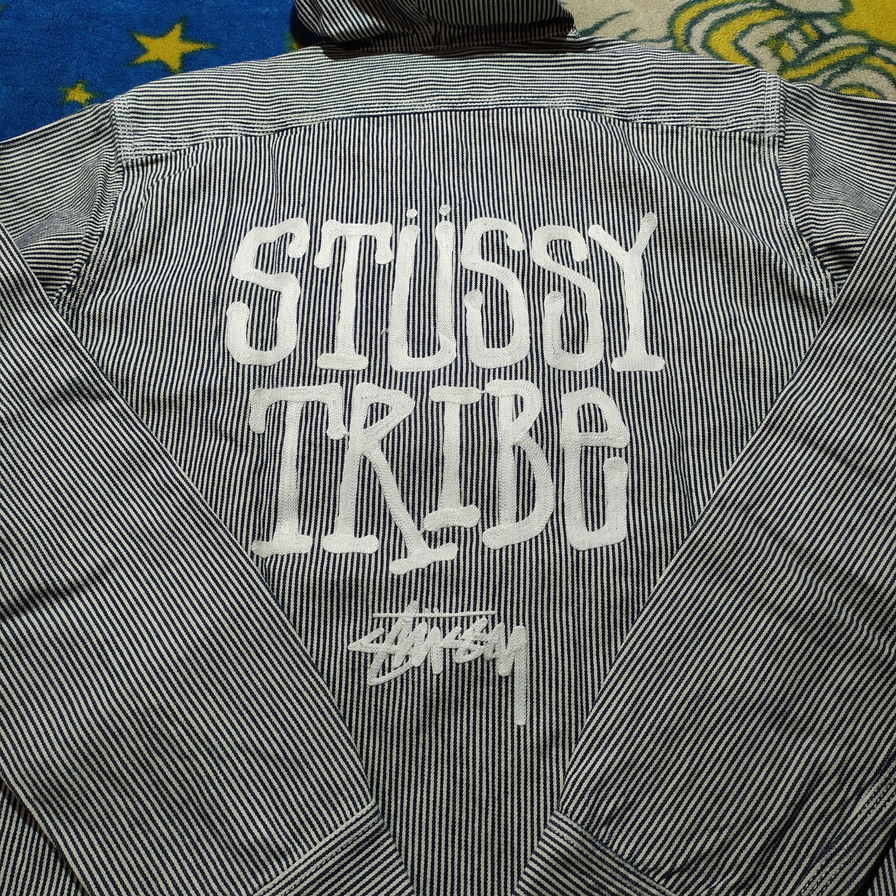 image of Stussy Tribe Hickory Hooded Jacket in Hickory Stripe, Men's (Size Small)