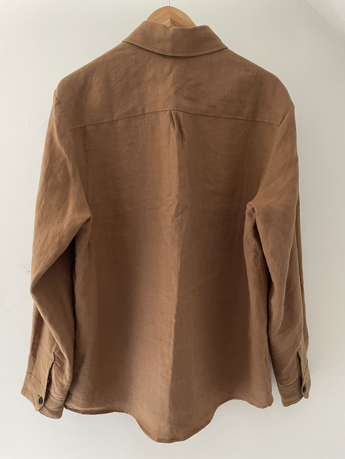 Two Pocket Shirt Evan Kinori In Linen Size L in Beige, Men's — image 4 of 6