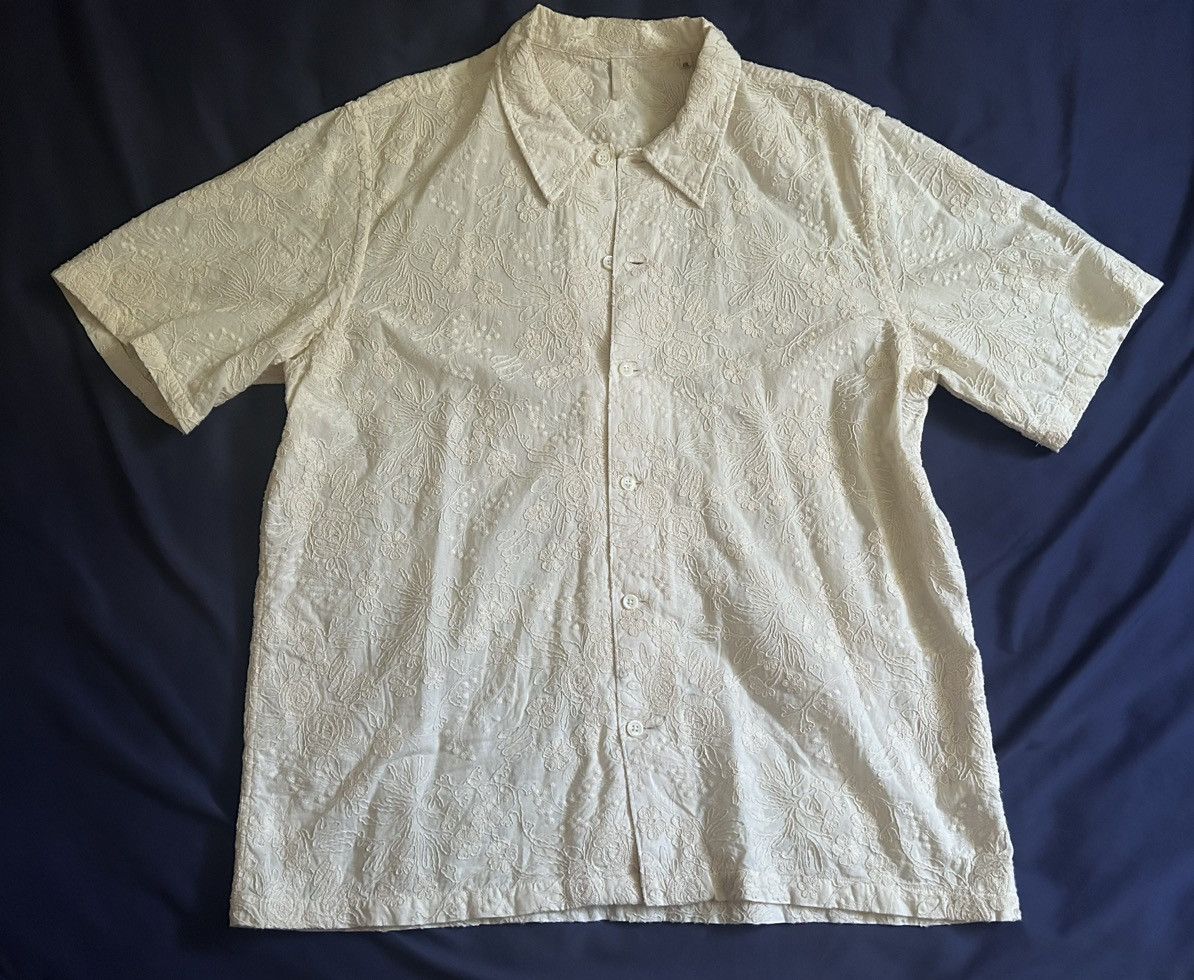 Space Floral embroidered-shirt