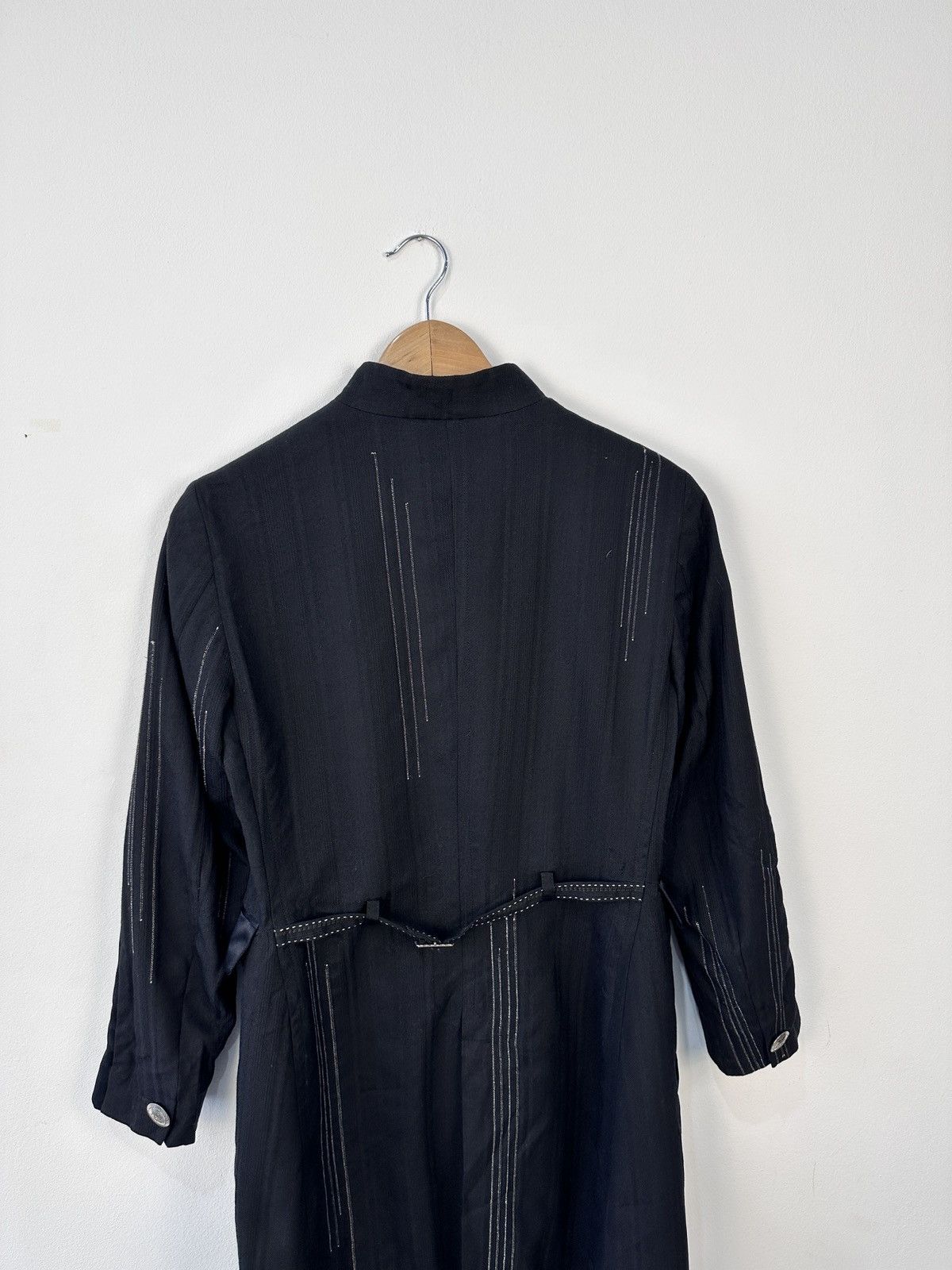 Marithe + Francois Girbaud Vintage Marithé François Girbaud Black Wool Long Jacket Coat Size M / US 6-8 / IT 42-44 - 15 Thumbnail