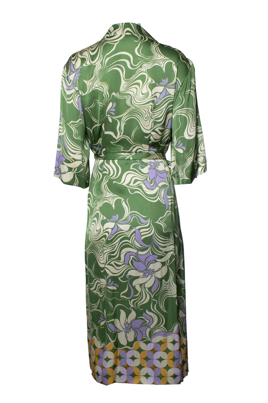 Dries Van Noten Dries van Noten, multi green Dakola wrap dress Size S / US 4 / IT 40 - 3 Thumbnail