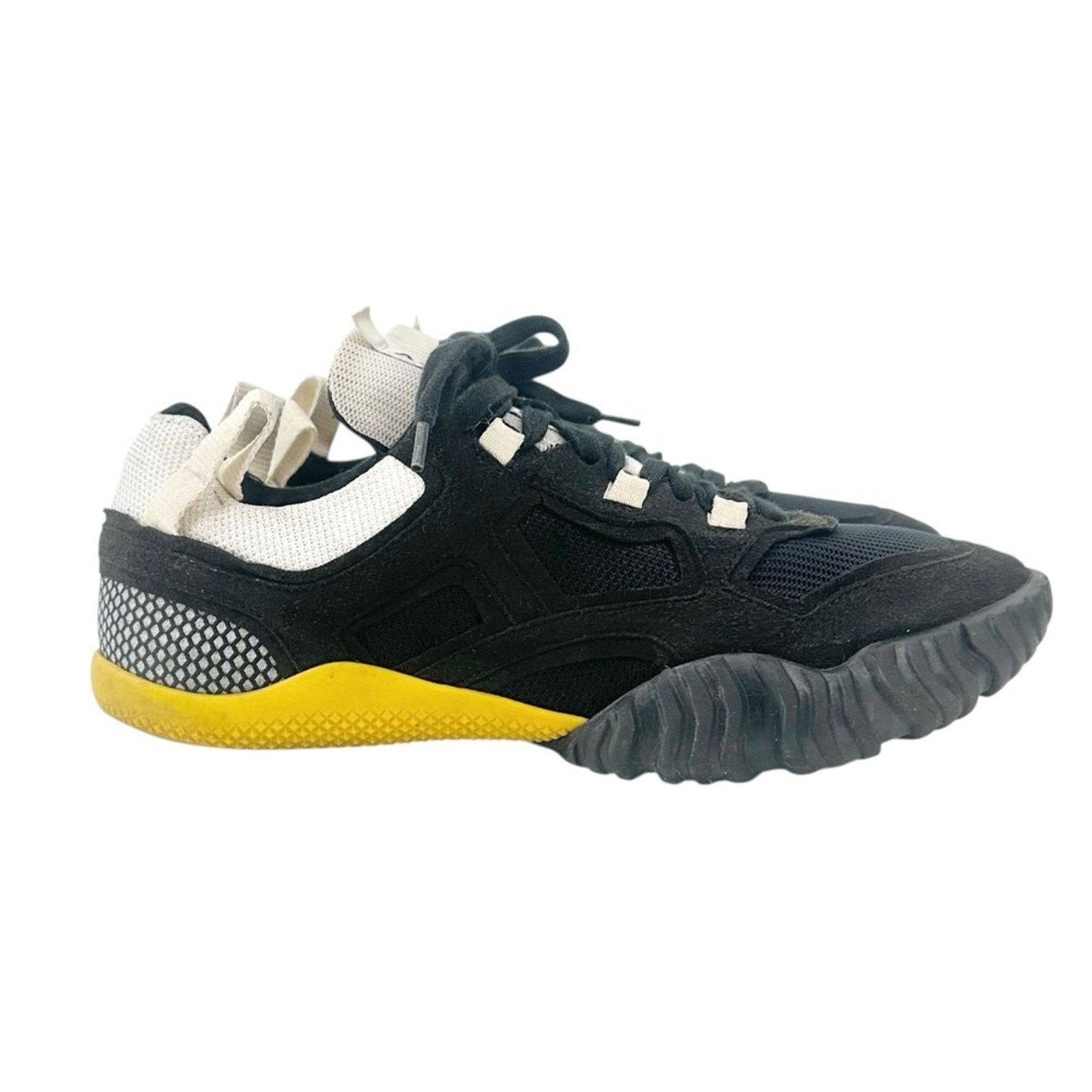 Acne Studios Berun Black White Yellow Mesh & Suede Lace Up Sneakers Size US 8 / EU 41 - 2 Thumbnail