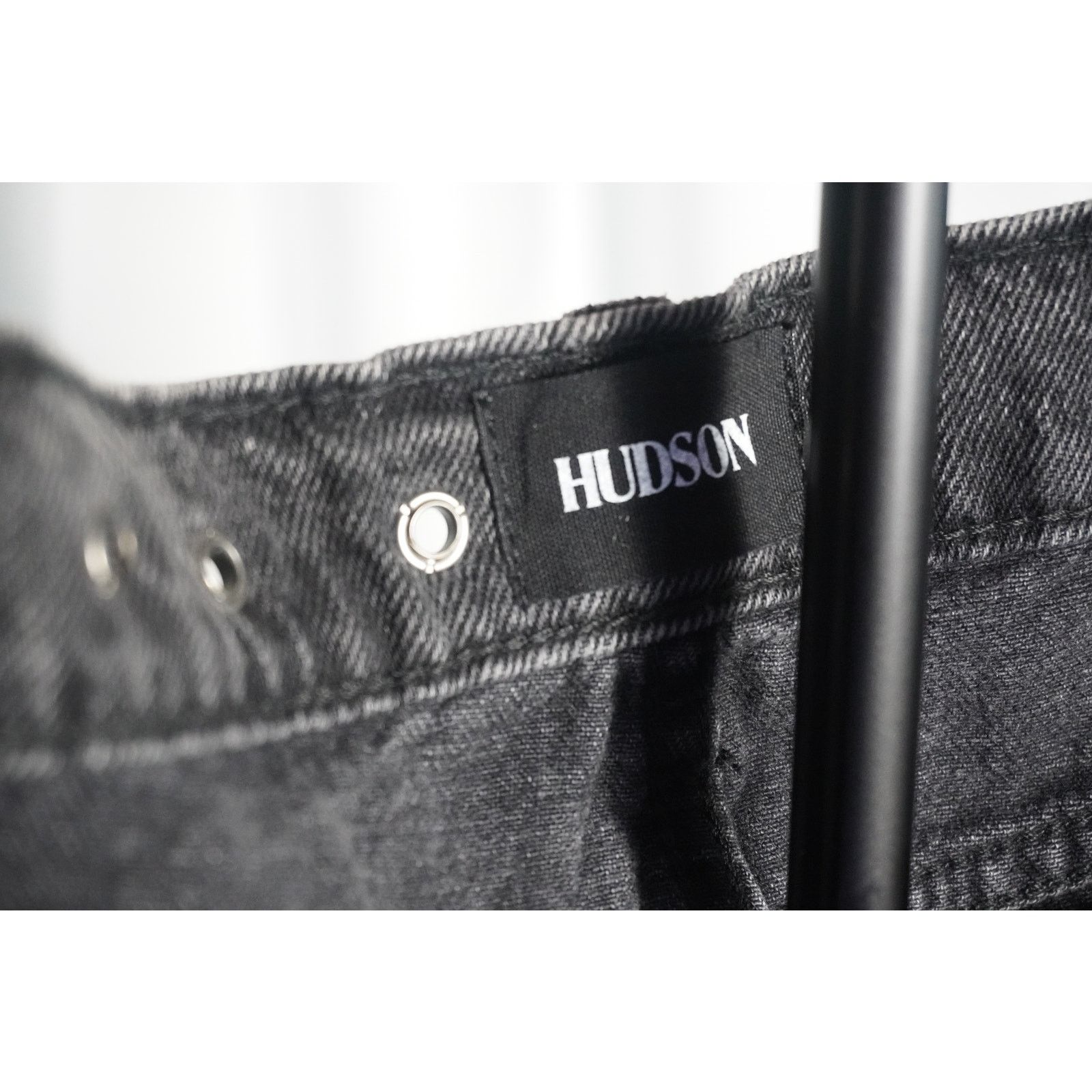 Hudson Hudson Jeans Mini Skirt Black Gray Wash Studded Waist Denim Size 32" / US 10 / IT 46 - 4 Thumbnail