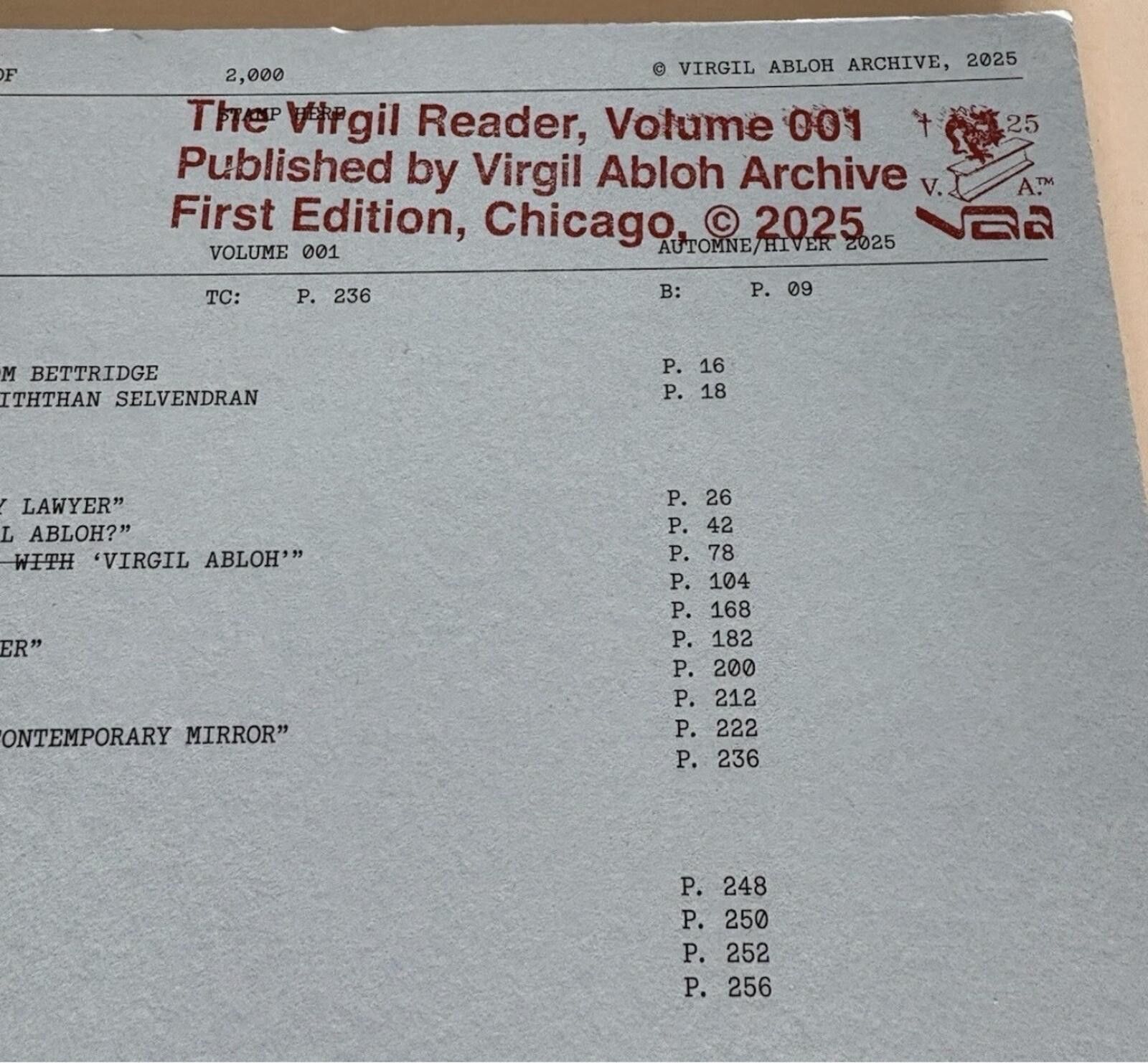 Other VIRGIL ABLOH ARCHIVE READER VOLUME 001 FIRST EDITION Size ONE SIZE - 3 Thumbnail