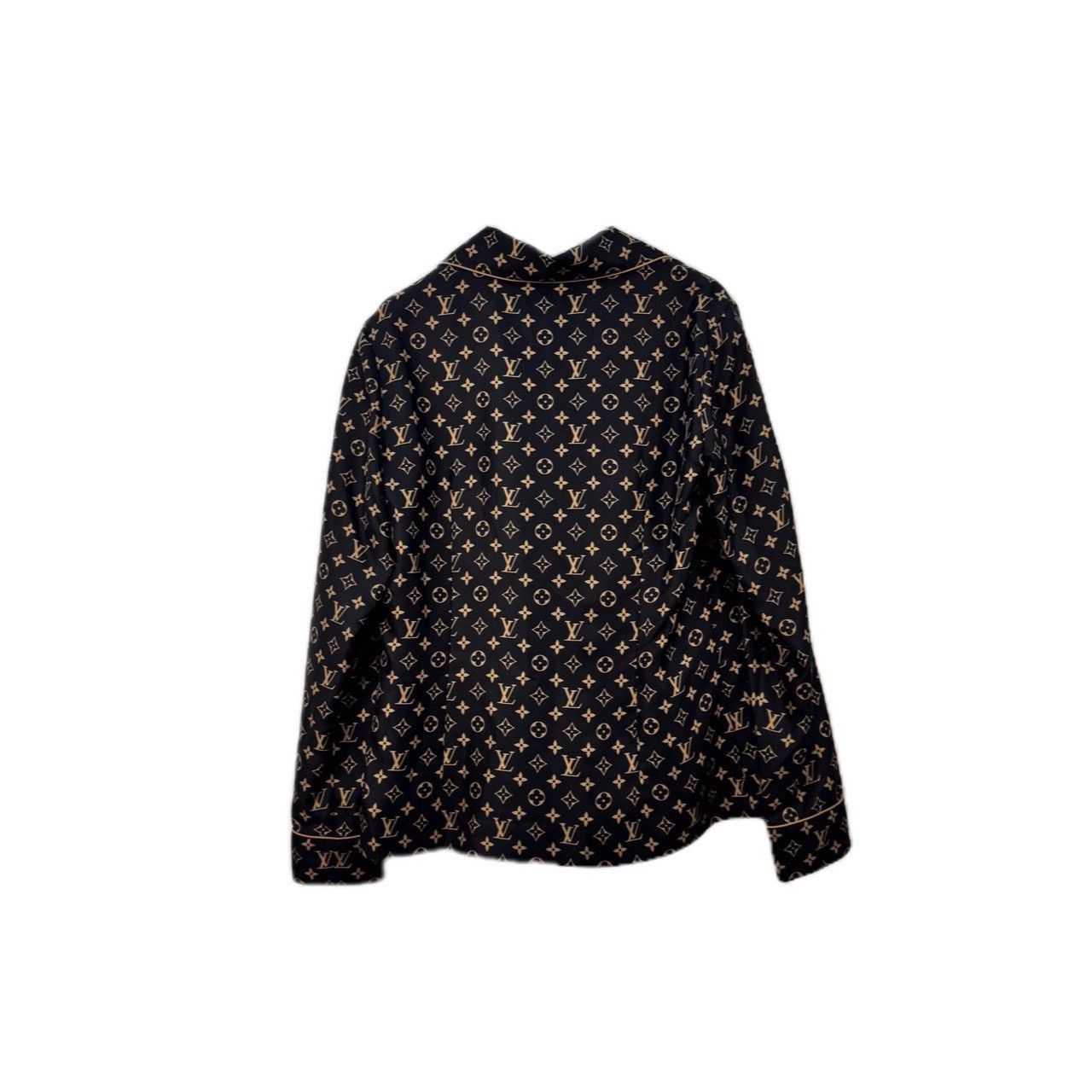 Louis Vuitton Louis Vuitton Black full logo mulberry silk shirt Nextarro Size XS / US 0-2 / IT 36-38 - 2 Thumbnail
