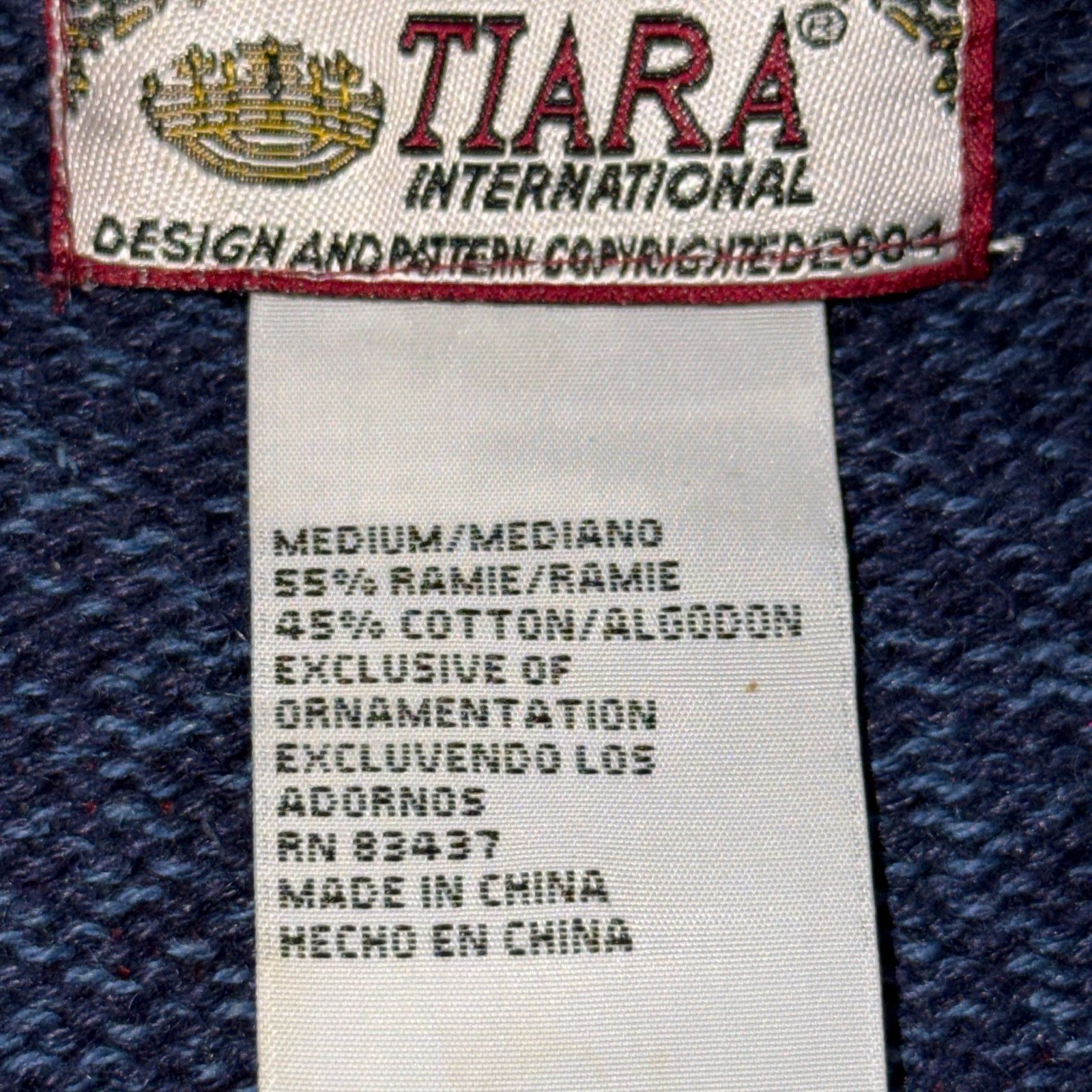 Other TIARA INTERNATIONAL Cardigan Womens M Blue Yellow Cotton Zip Size M / US 6-8 / IT 42-44 - 3 Thumbnail