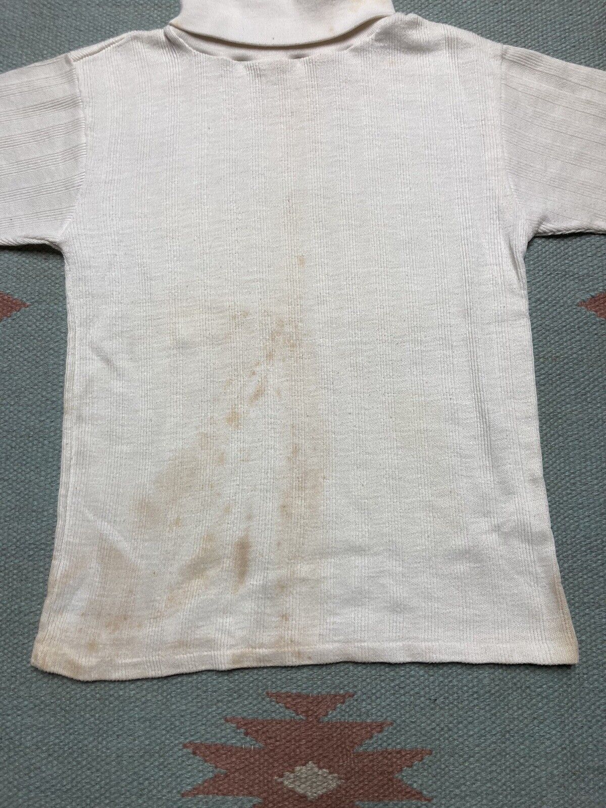 Vintage 70s JCPenney ribbed t shirt blank turtleneck sz 12 baby tee Size XS / US 0-2 / IT 36-38 - 2 Thumbnail