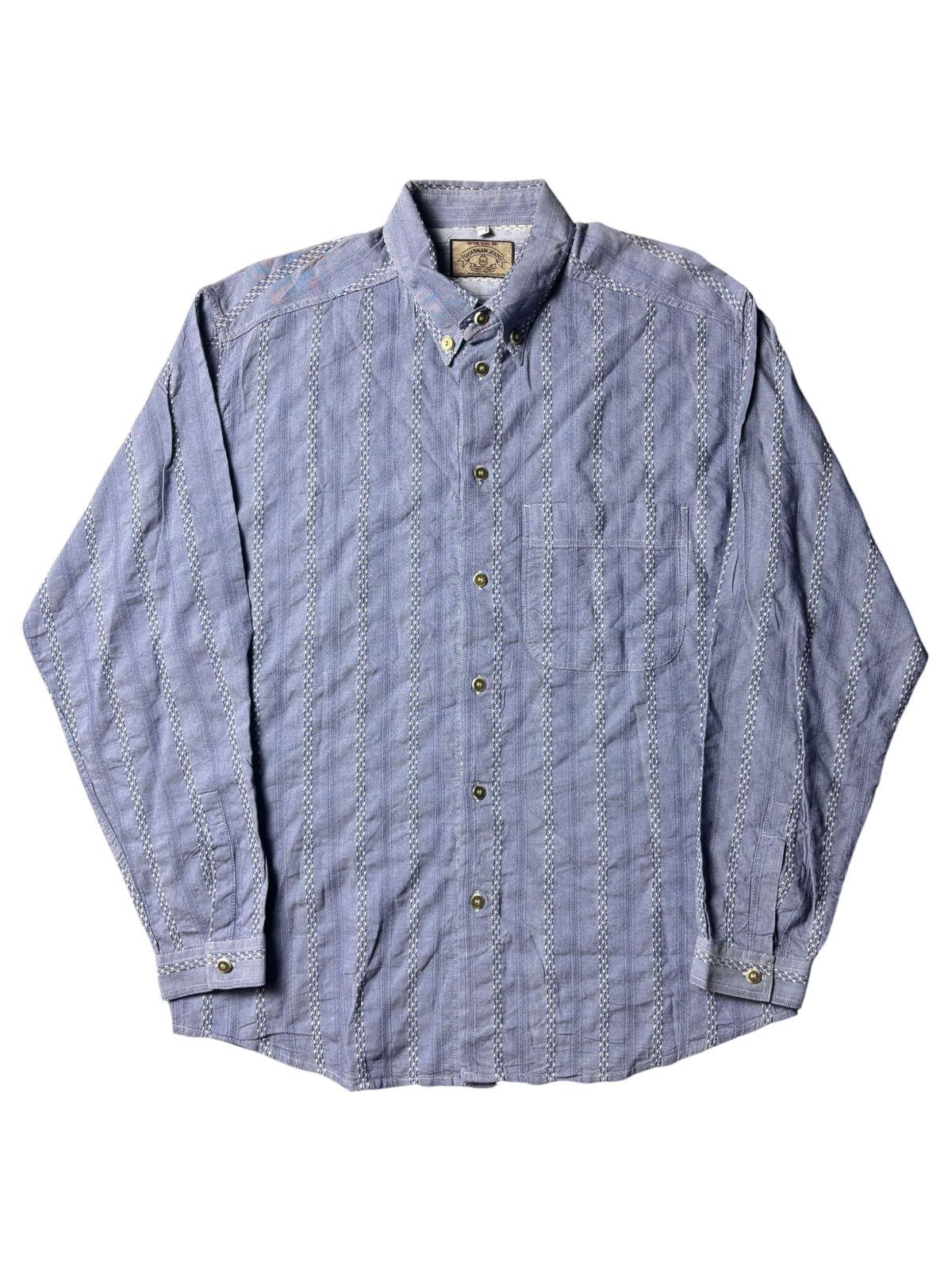 Giorgio Armani 1990s Armani Jeans Rayon Stripe Shirt Size US L / EU 52-54 / 3 - 1 Thumbnail